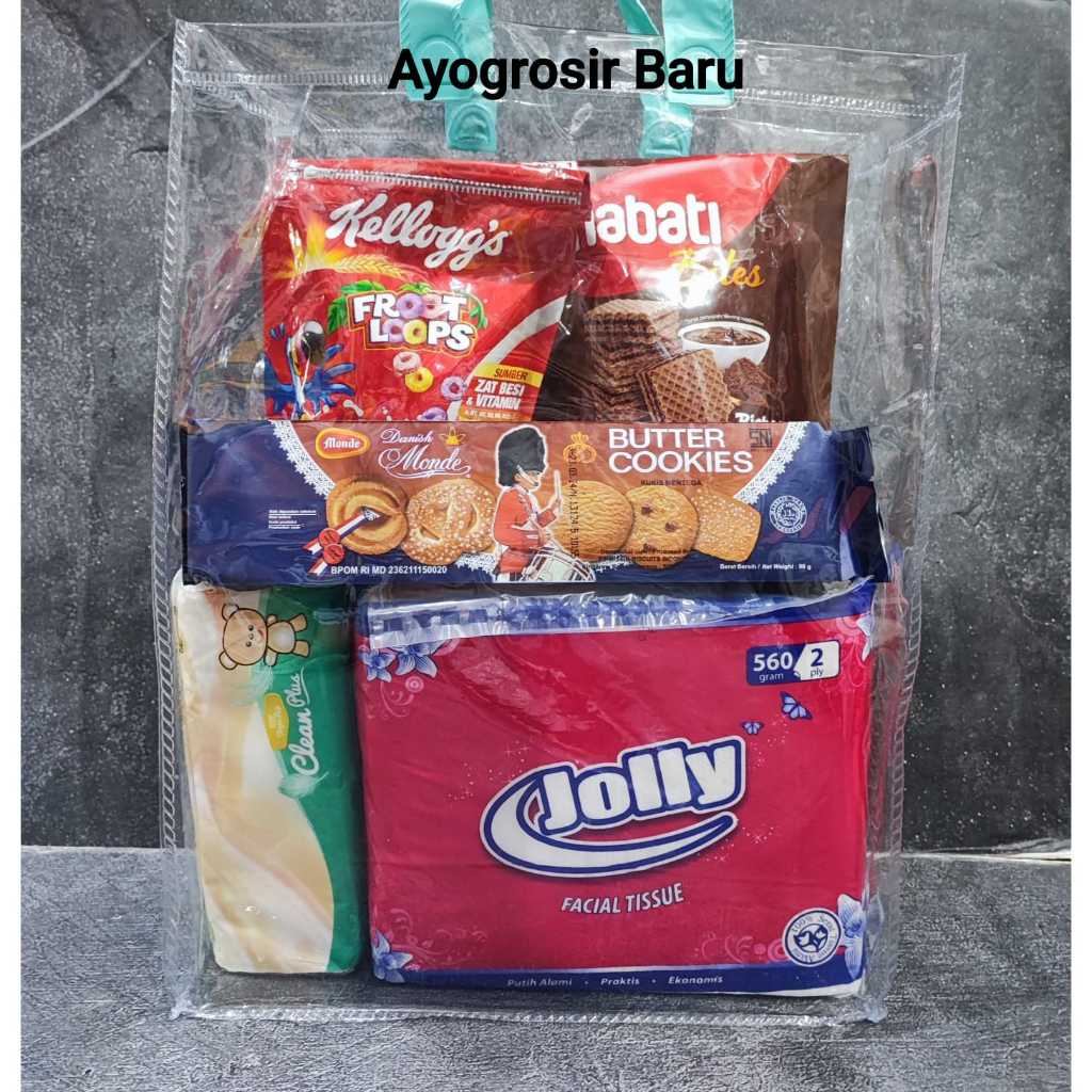 

Tas Mika Transparan Large 30x40 per 10 pcs Goodie Bag Hampers Ulang Tahun Souvenir