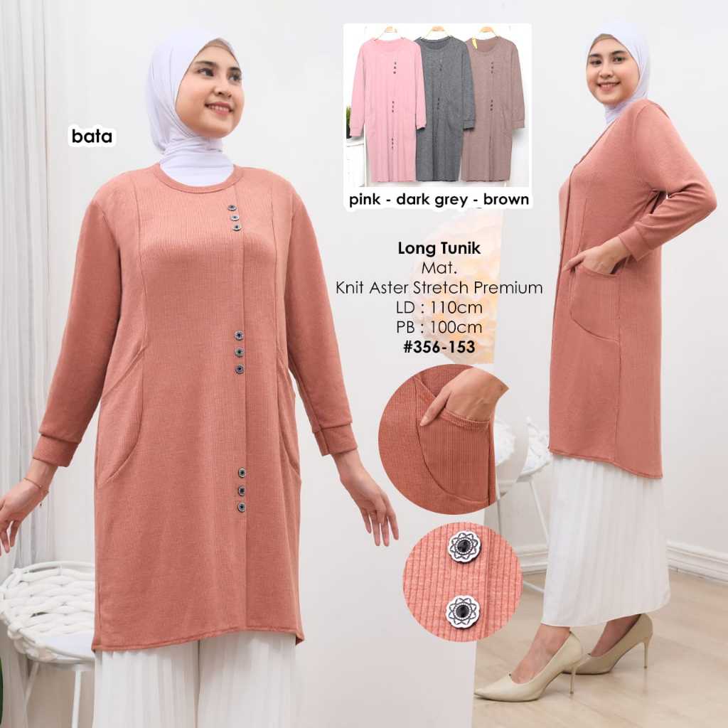 LONG TUNIK KNIT DEWASA MERK NESIT