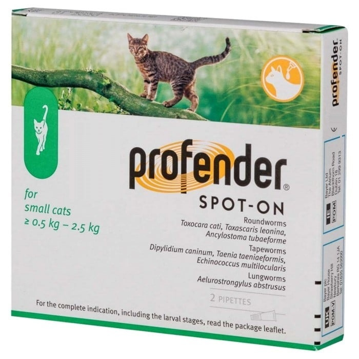 PROFENDER SPOT-ON Cat Small - S / Pipet Obat Cacing Kucing Tetes ( Aman Untuk Kucing Hamil )