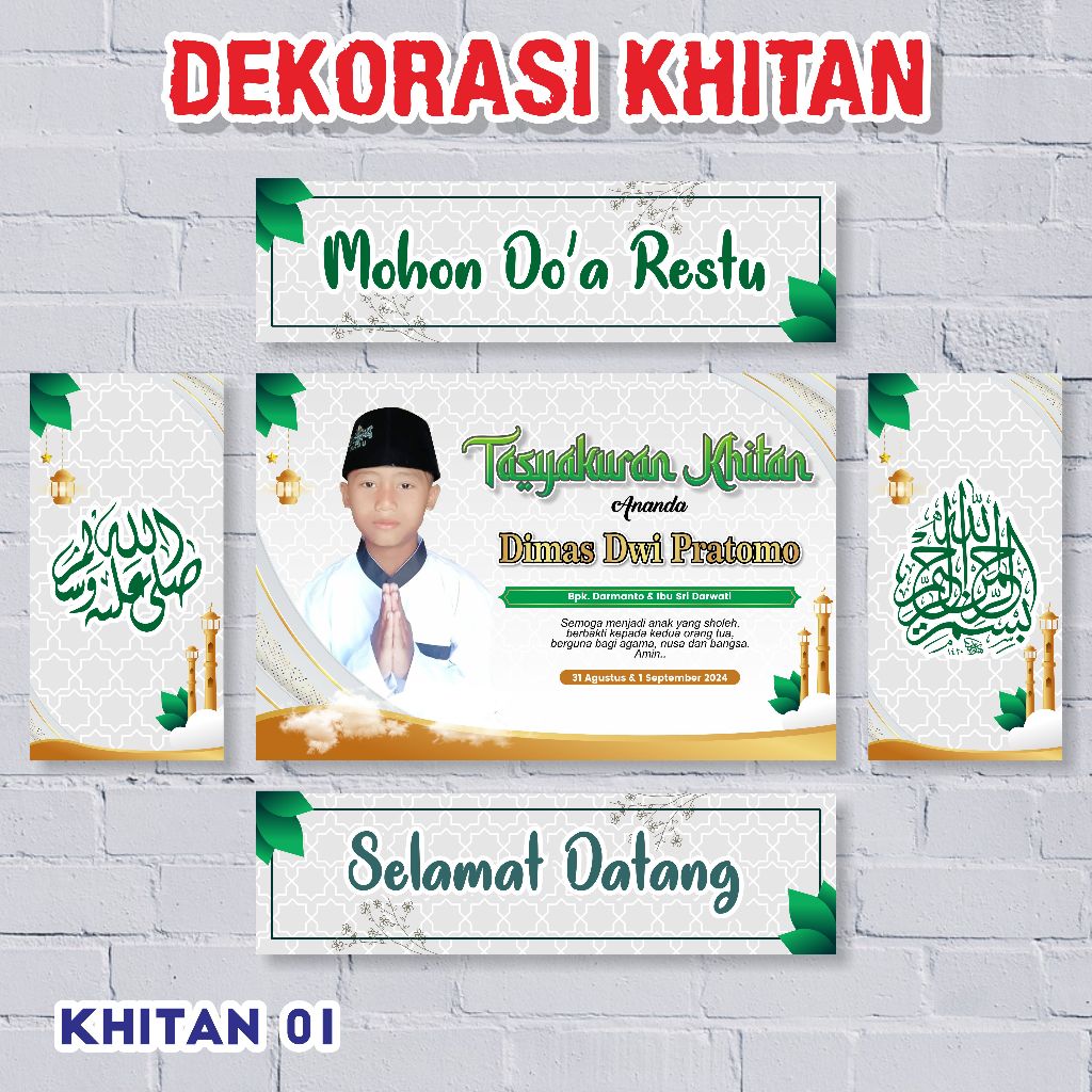 DEKORASI KHITAN SPANDUK KHITAN KOMPLIT