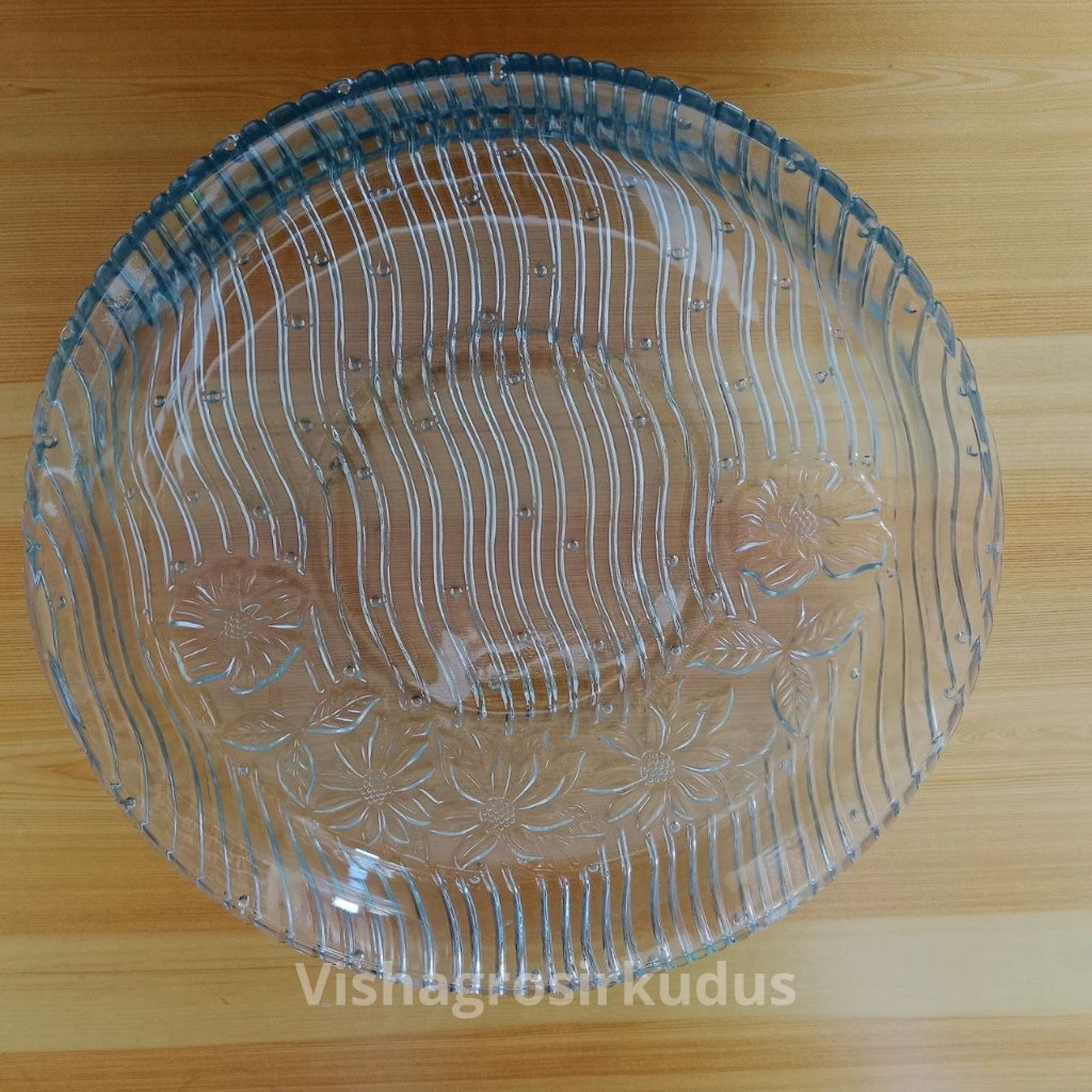 Piring Saji / Plate Kaca Besar Motif Cantik | BLC-2000