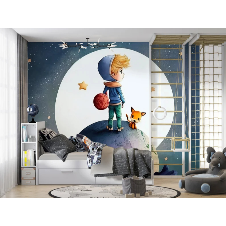 BIB Walldeco Wallpaper Dinding Custom 3D Water-Based Latex Technology Kartun Anime Anak Berperekat