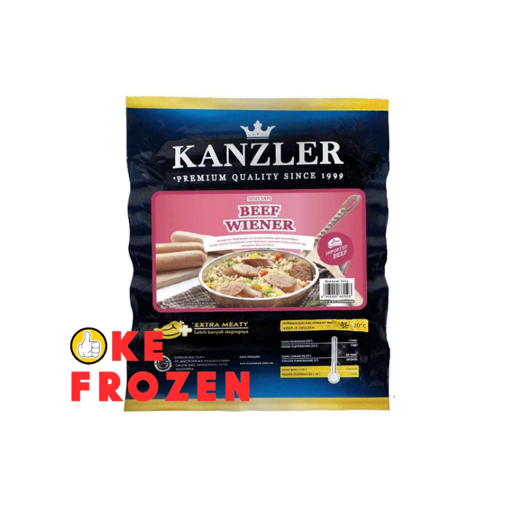 KANZLER BEEF WIENER SOSIS SAPI 360GR / FROZEN FOOD / SOSIS KANZLER