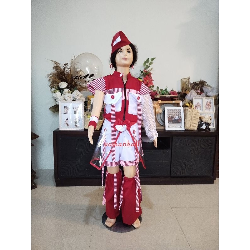 Kostum Casual merah putih anak 17