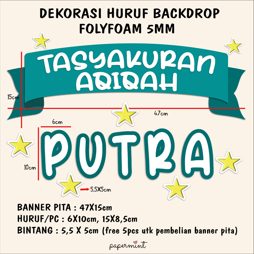 DEKORASI HURUF BACKDROP POLYFOAM