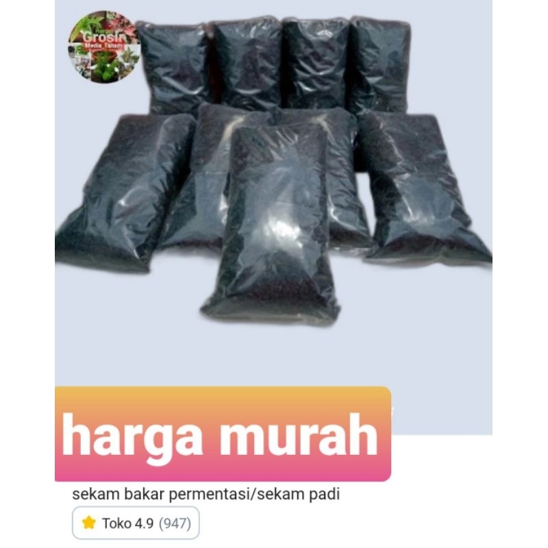 sekam padi/sekam bakar permentasi