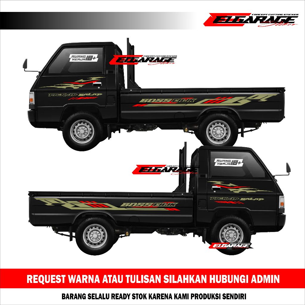 Stiker mobil pickup L300 cutting sticker mobil pickup l300 stiker boss cilik