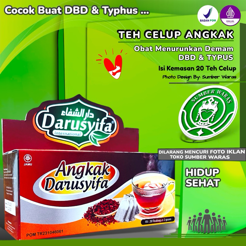 

Teh Angkak Darusyifa Bpom Isi 20 Teh Celup - Obat DBD, Typus dan Demam