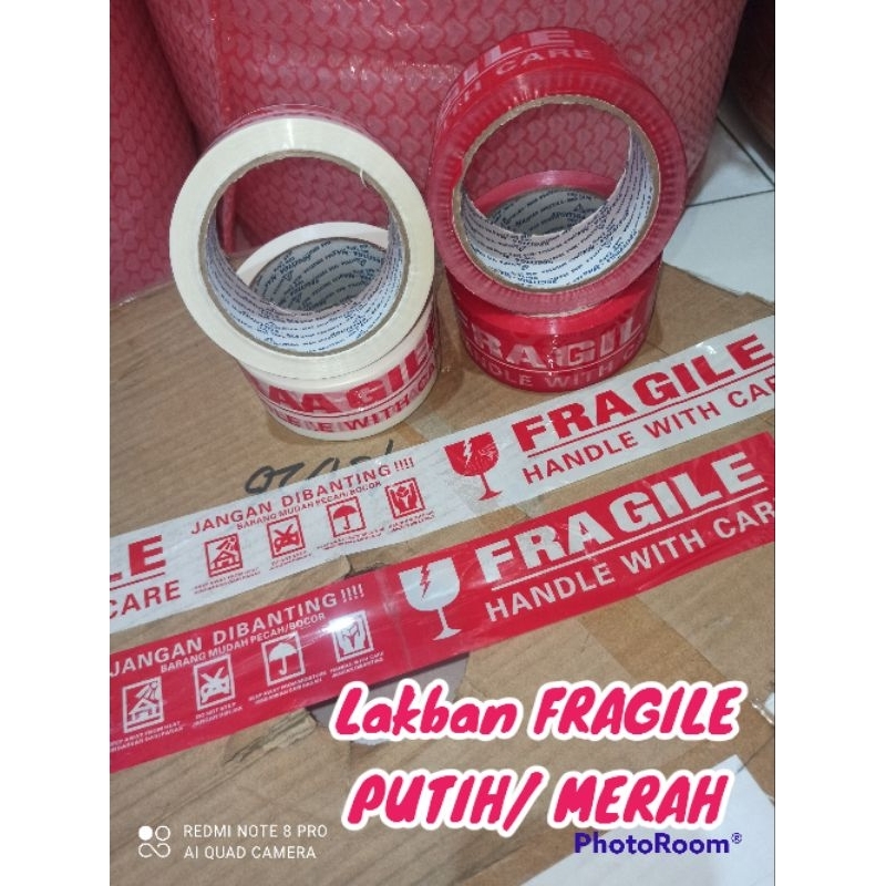 

1 pcs|45mmx90y| Lakban FRAGILE MERAH/ PUTIH| TERMURAH BISA KIRIM Se-INDONESIA