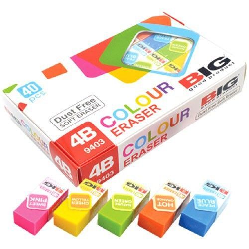 

[BIG WARNA 4PCS] PENGHAPUS BIG WARNA WARNI MIX/ERASER PENSIL KECIL