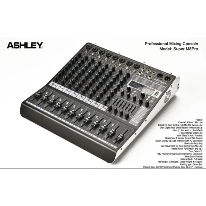 MIXER AUDIO ASHLEY SUPER M8 PRO ORIGINAL