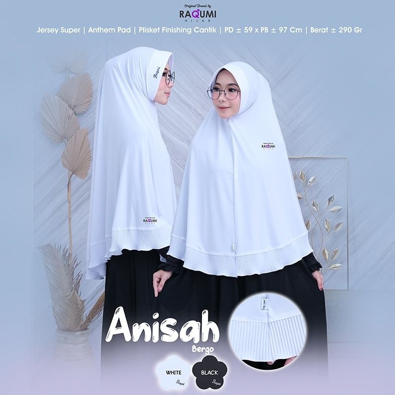 [RAQUMI] ANISAH BERGO ORIGINAL BY RAQUMI HIJAB || HIJAB BERGO BERBAHAN JERSEY SUPER | ANTHEM PAD | P