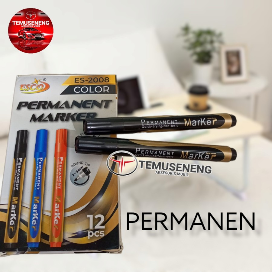 

ESCO ES-2008 Spidol Permanen Marker Paket Papan Tulis Buku Kayu