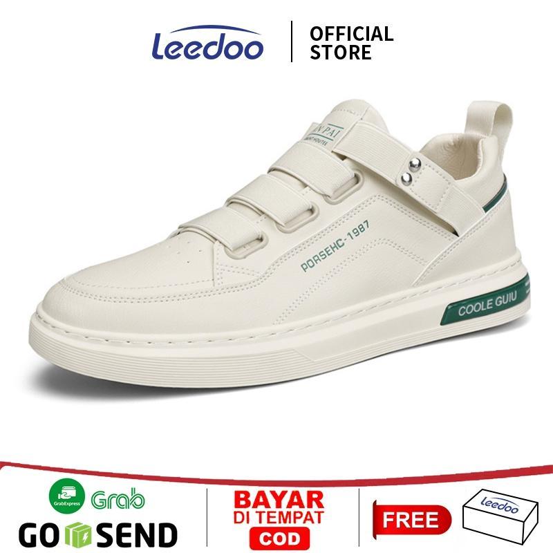 Leedoo Sepatu Sneakers Model Perekat Sepatu Pria Casual Sepatu Lari Kekinian Kekinian MC439