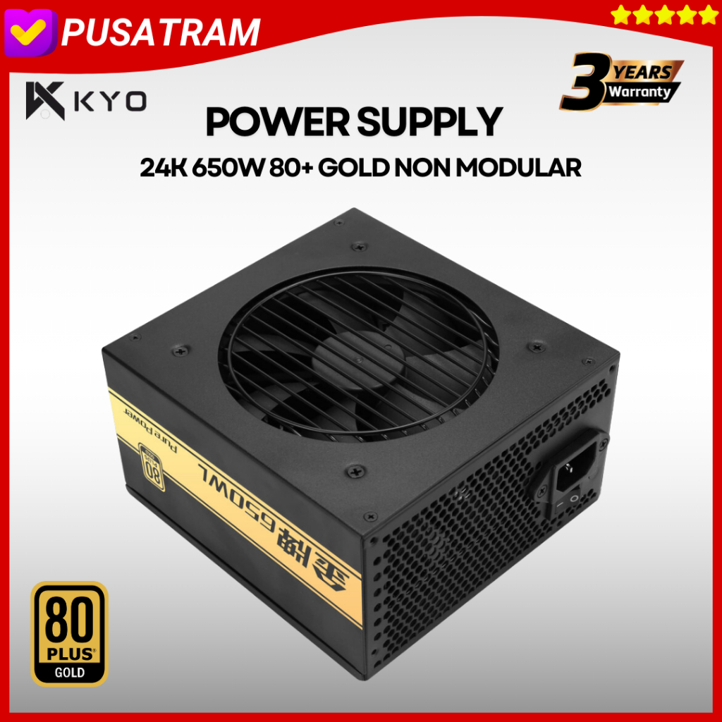 PSU KYO SAMA 24K 650W 80+ Gold Non Modular PSU 650W 80 Gold BLACK