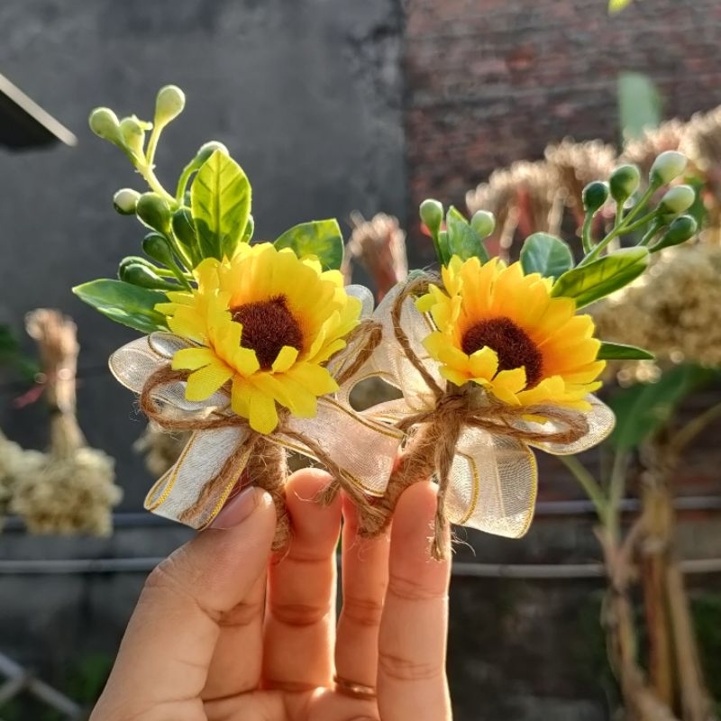 Bunga jas pria Bunga jas pernikahan pin jas bunga corsase groom boutonniere bunga jas pengantin