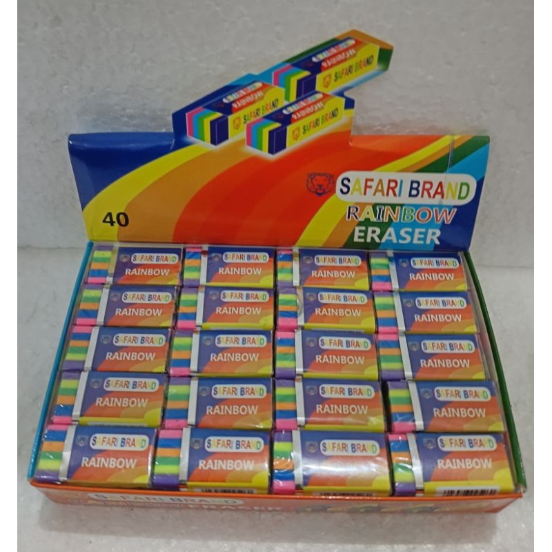 

Penghapus Safari Brand Rainbow Eraser isi 40 pcs