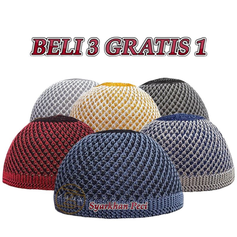 Peci Kopyah Rajut Dewasa Bahan Tebal Lurik Kualitas Premium