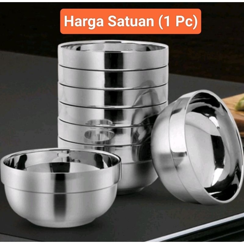Mangkok Stainless / Mangkuk Stainless steel / Mangkok Makan Tahan Panas Stainless Steel / Mangkuk Ku