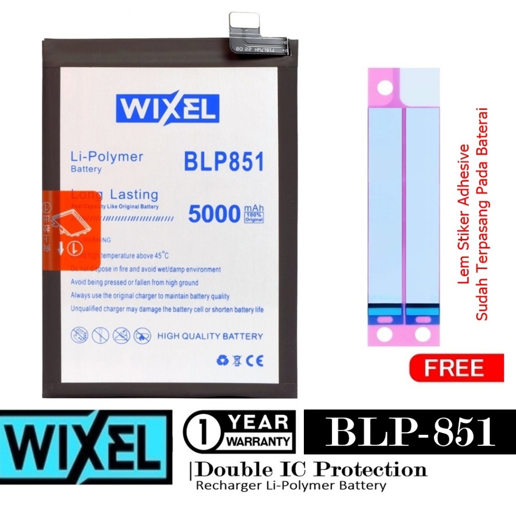 Baterai Wixel Oppo A74 A95 4G F19 BLP851 BLP-851 Double 2IC Protection