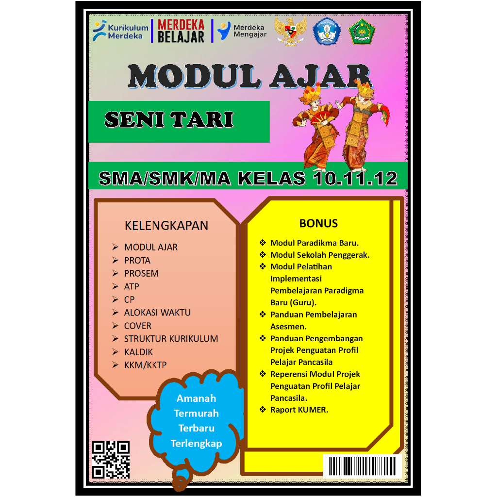 

MODUL AJAR SENI TARI KELAS 10.11.12 SMA/MA/SMK KURIKULUM MERDEKA LENGKAP