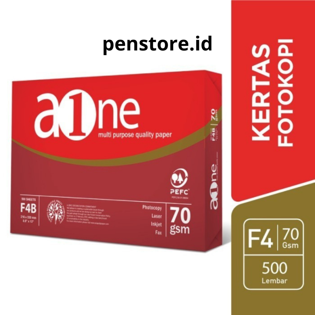 

(Rim = 500 lembar) Kertas HVS A-ONE F4 (Folio) 70 Gram Putih - Kertas HVS Print Fotocopy Putih