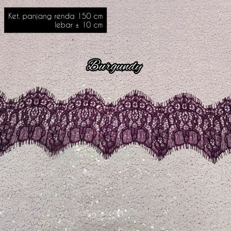 Renda -  Brokat Renda Aksen Pinggiran, Renda Meteran, Renda Aksesoris Baju, Renda Bordir baris
