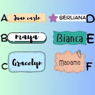 stiker label nama polos