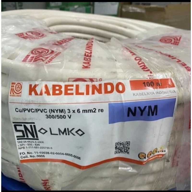 KABEL NYM 3X6mm KABELINDO ECERAN / POTONGAN