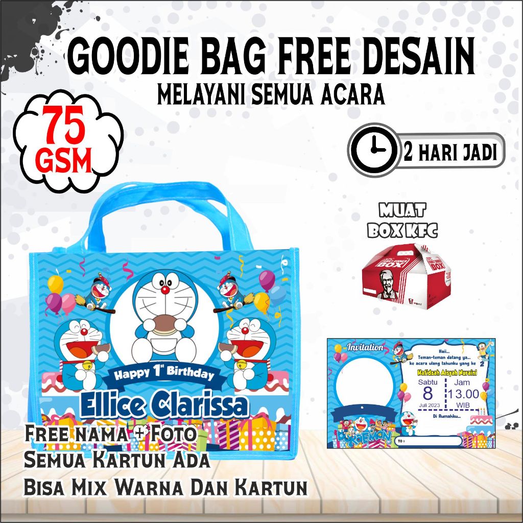 

Goodie Bag Custom Tas Ultah Aqiqah Souvenir Ulang Tahun/goodie bag ulang tahun anak/tas kado