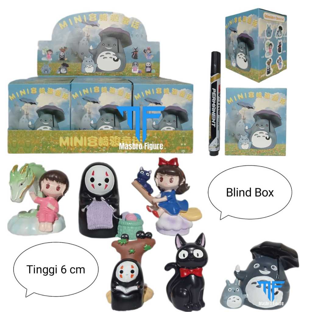 Figure Totoro Genuine Mini Miyazaki Hayao Fairy Tale Totoro Ghibli Set isi 6