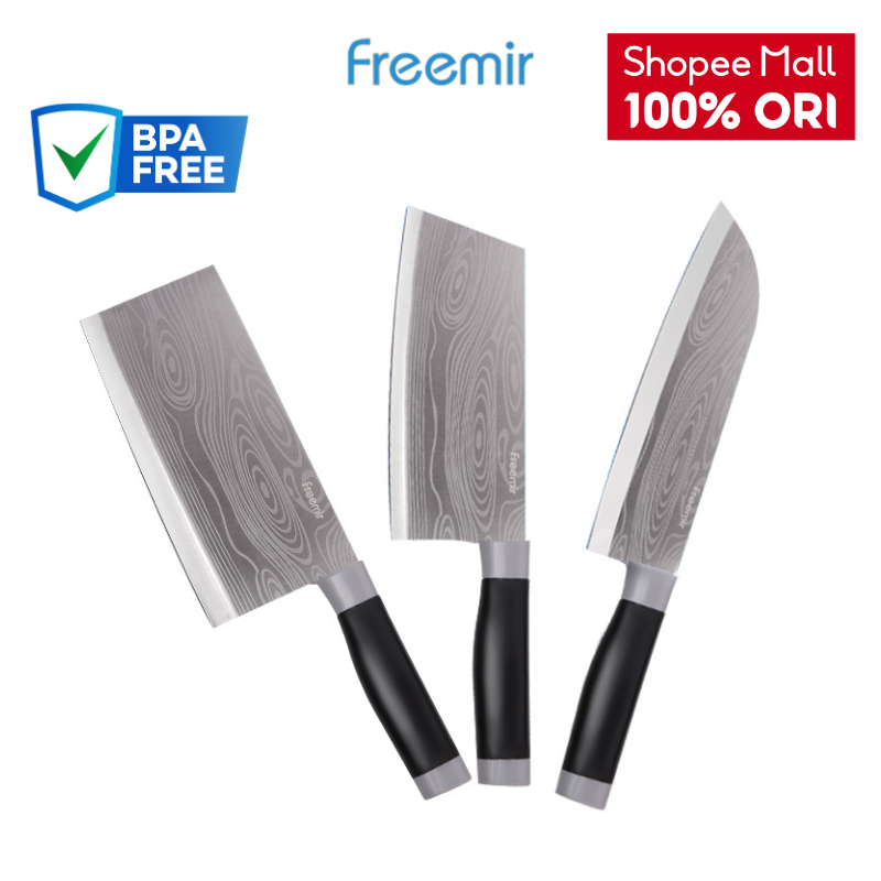 [OFFICIAL MALL] freemir Pisau Set 3PCS Pisau Daging Pisau Sayur Pisau Serbaguna Anti Karat