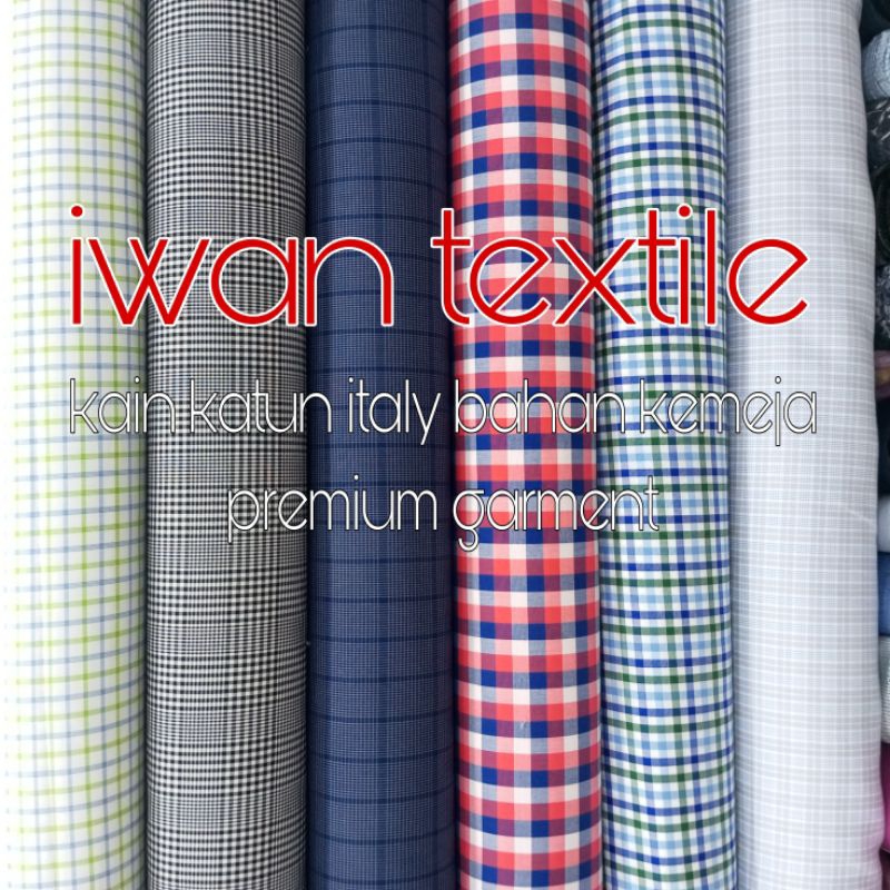 PROMO KAIN KATUN KOTAK / BAHAN BAJU KEMEJA KOKO GAMIS BLOUSE DRESS PRIA DAN WANITA / KATUN YANDED GA