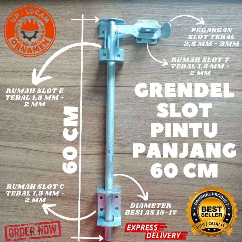 SLOT BAWAH PINTU Henderson panjang 60 cm / Grendel Pintu pagar Panjang 60 Cm