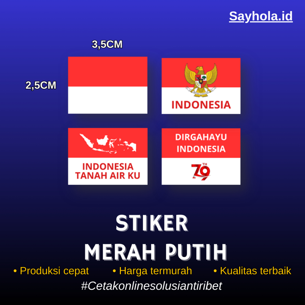 

Stiker pipi merah putih 1 lembar isi 63pcs| Stiker Hut RI | Stiker 17 Agustus 1 hari selesai