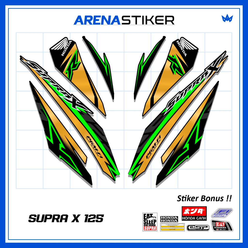 

SP62c Stiker Striping Motor Honda Supra X 125 Fi Variasi Motif Simpel Contest Sticker Wave 125 Style