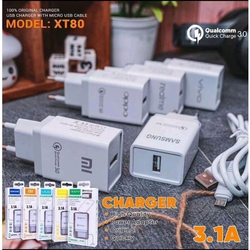 OVS - TC CHARGER BRANDED 3.1A QUICK CHARGER XT -80