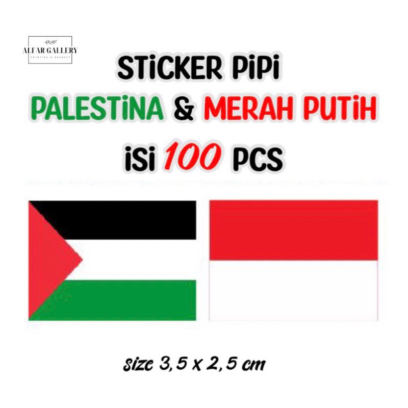

Sticker / Stiker Pipi Palestina dan Indonesia isi 100pcs