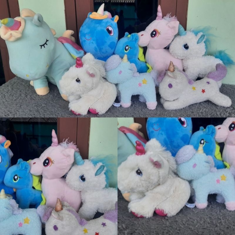Take all Paket 8 Boneka Unicorn Kuda Poni Cantik Bahan Miniso Lembut Like New