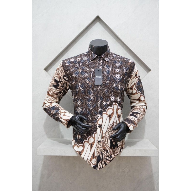 KEMEJA BATIK PRIA SLIMFIT LENGAN PANJANG BATIK POLA MODERN