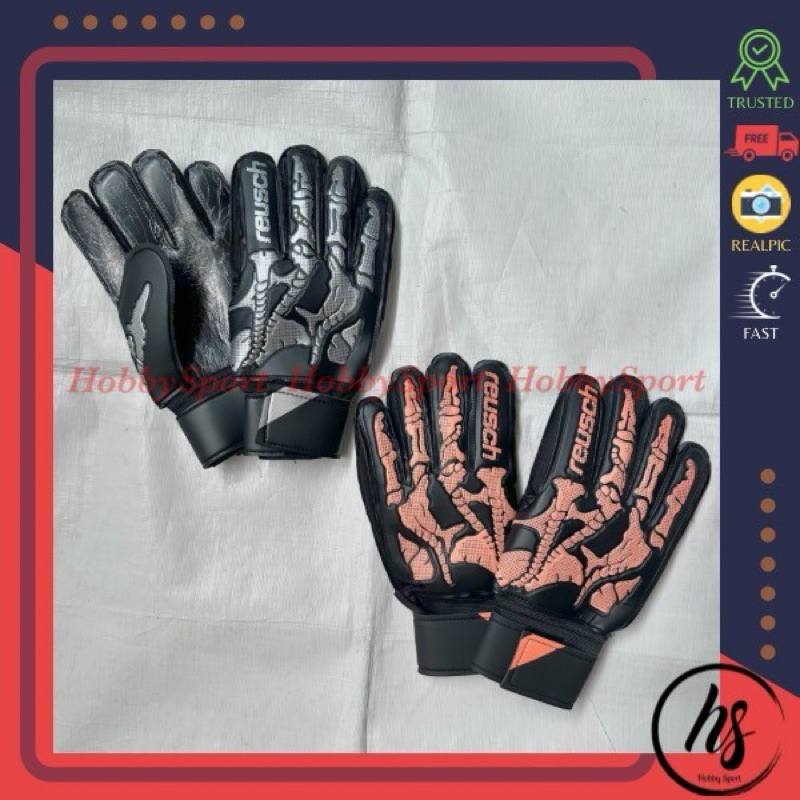 Sarung Tangan Kiper Reusch Skeleton Tulang No 8 9 10 Sepak Bola Futsal