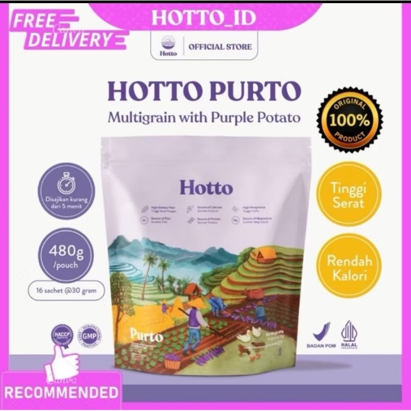 

HOTTO PURTO MULTIGRAIN WITH PURPLE POTATO 1 POUCH 16 SACHET HOTTO ASLI ORIGINAL