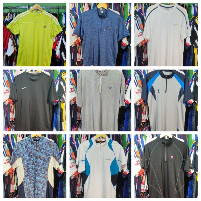 IMPORT Jersey bola import Murah meriah aparel polosan Volley Badminton Renang Sepeda Tennis taekwond