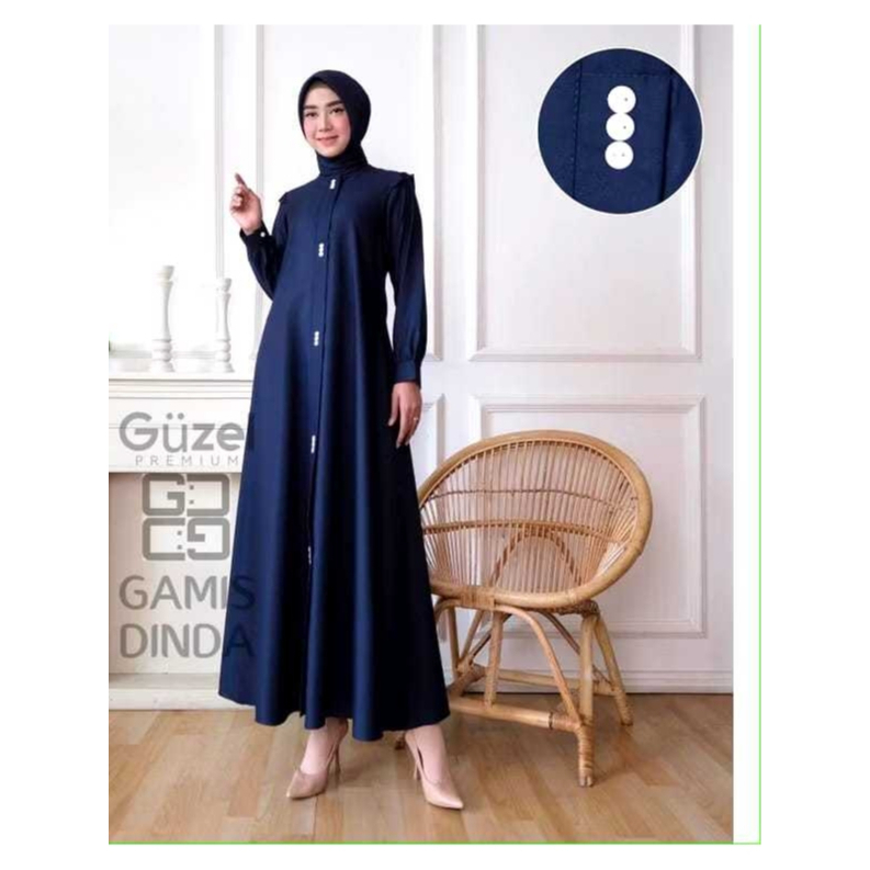 Laquinza Gamis Polos Katun Toyobo Premium Ori Guzel Simple Mewah Elegan Dres Kondangan Kekinian 2024