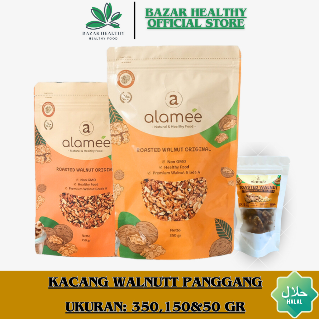 

Kacang Walnutt Roasted Cemilan Sehat Kacang Panggang Pilihan BUMIL Menyusui Diet Vegan