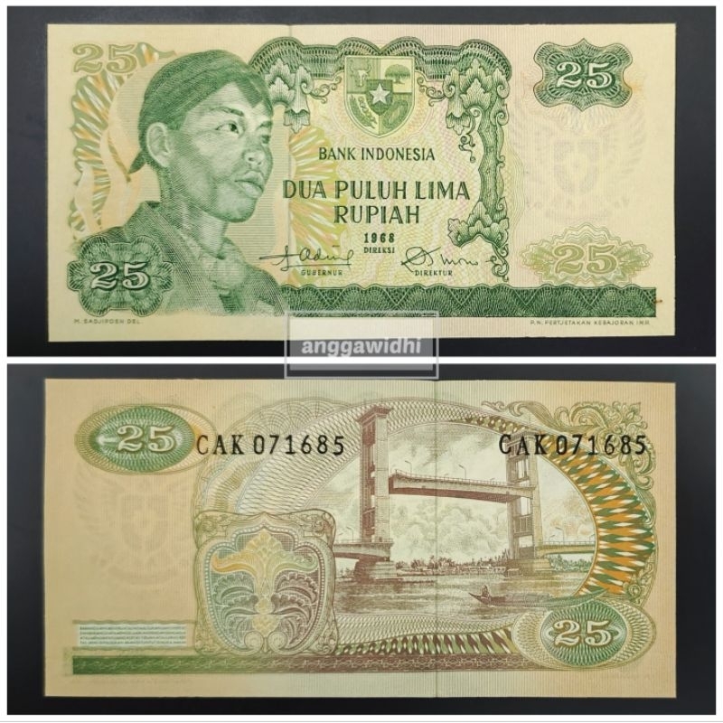 25 Rupiah Sudirman Tahun 1968