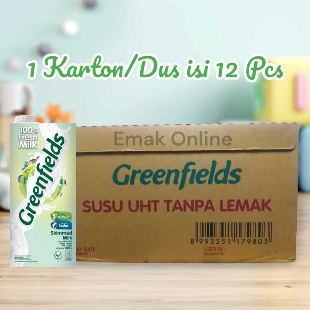 

Susu UHT Greenfields Skimmed Milk 1 Liter isi 12 Pcs (1 Karton/Dus)