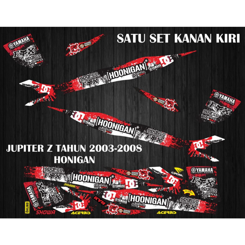 STIKER STRIPING VARIASI MOTOR YAMAHA JUPITER Z LAMA BURHAN TAHUN 2003-2009 GRAFIS MOTIF HONIGHAN