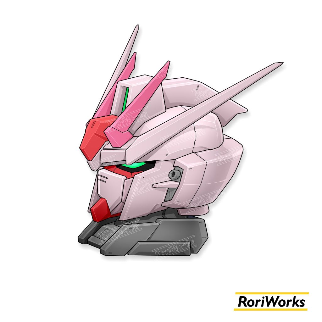 

Stiker Kiss cut - Strike Rouge Gundam Head