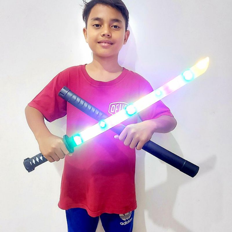 Mainan Pedang Ninja Nyala Lampu LED & Bunyi Suara Sensor Gerak Anak Laki Edukasi - Cosplay Pedang Pe